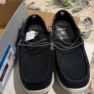 Hurley Men's Black Canvas Slip-On Loafers